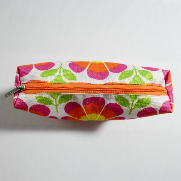 Marimekko x Clinique Set Cosmetic Bags Floral‎ Zip Top Pouches Green Pink Orange - Picture 7 of 11